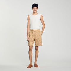 Sandro / Square Cross jacquard shorts Sand