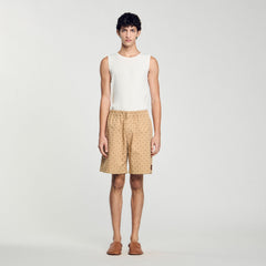 Sandro / Square Cross jacquard shorts Sand