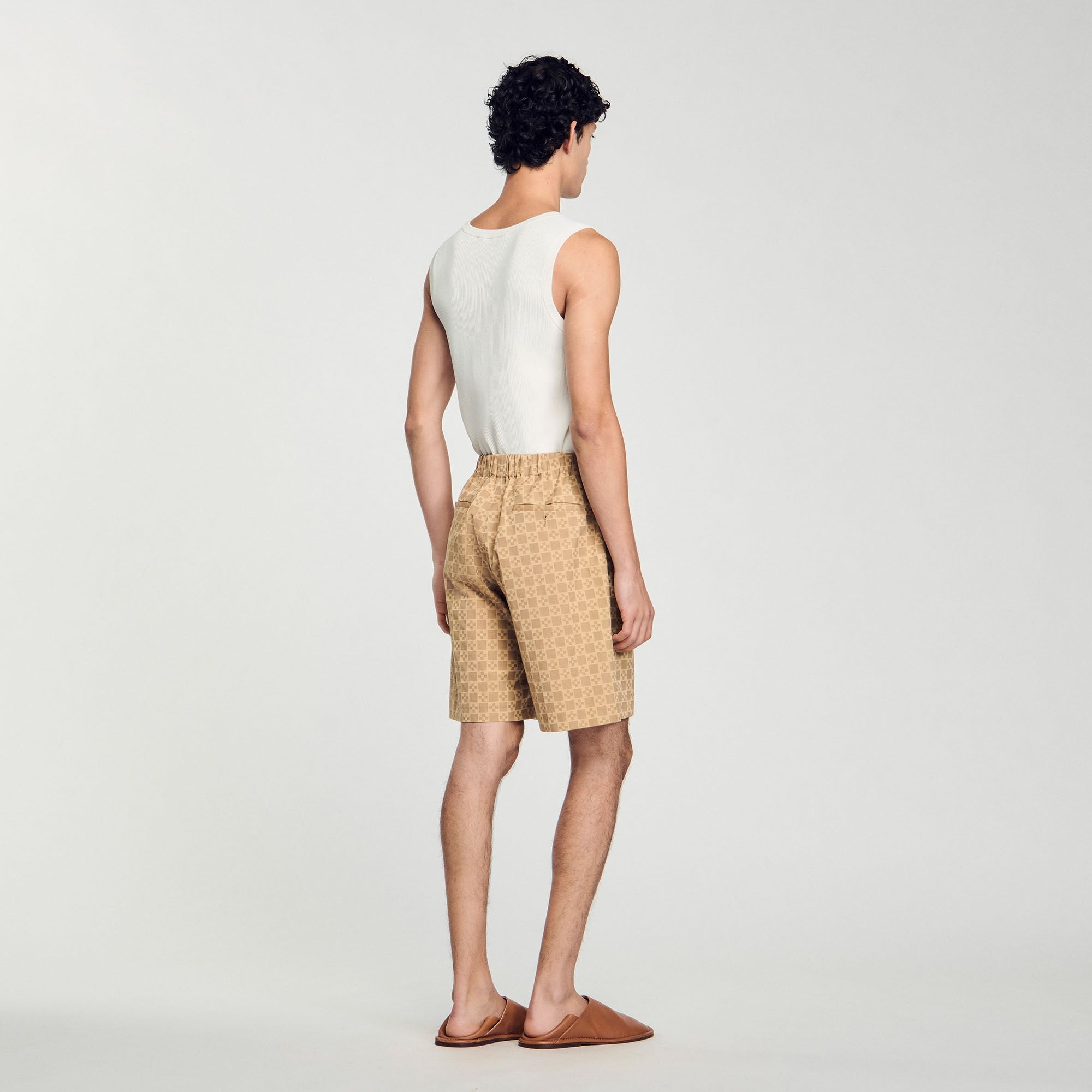 Sandro / Square Cross jacquard shorts Sand