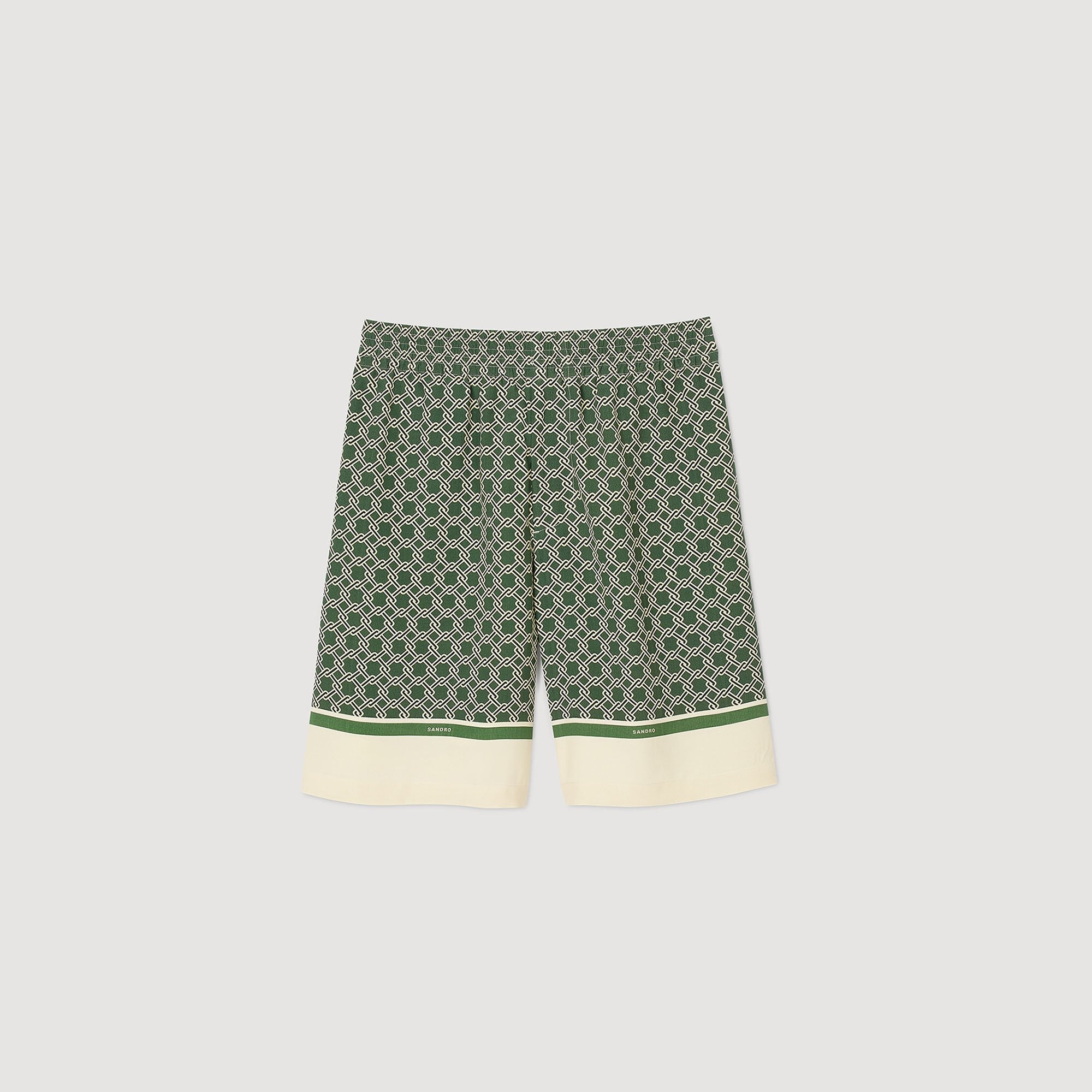 Sandro / Patterned Flowy Bermuda shorts Super Green