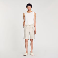 Sandro / Jersey Bermuda shorts Aluminum