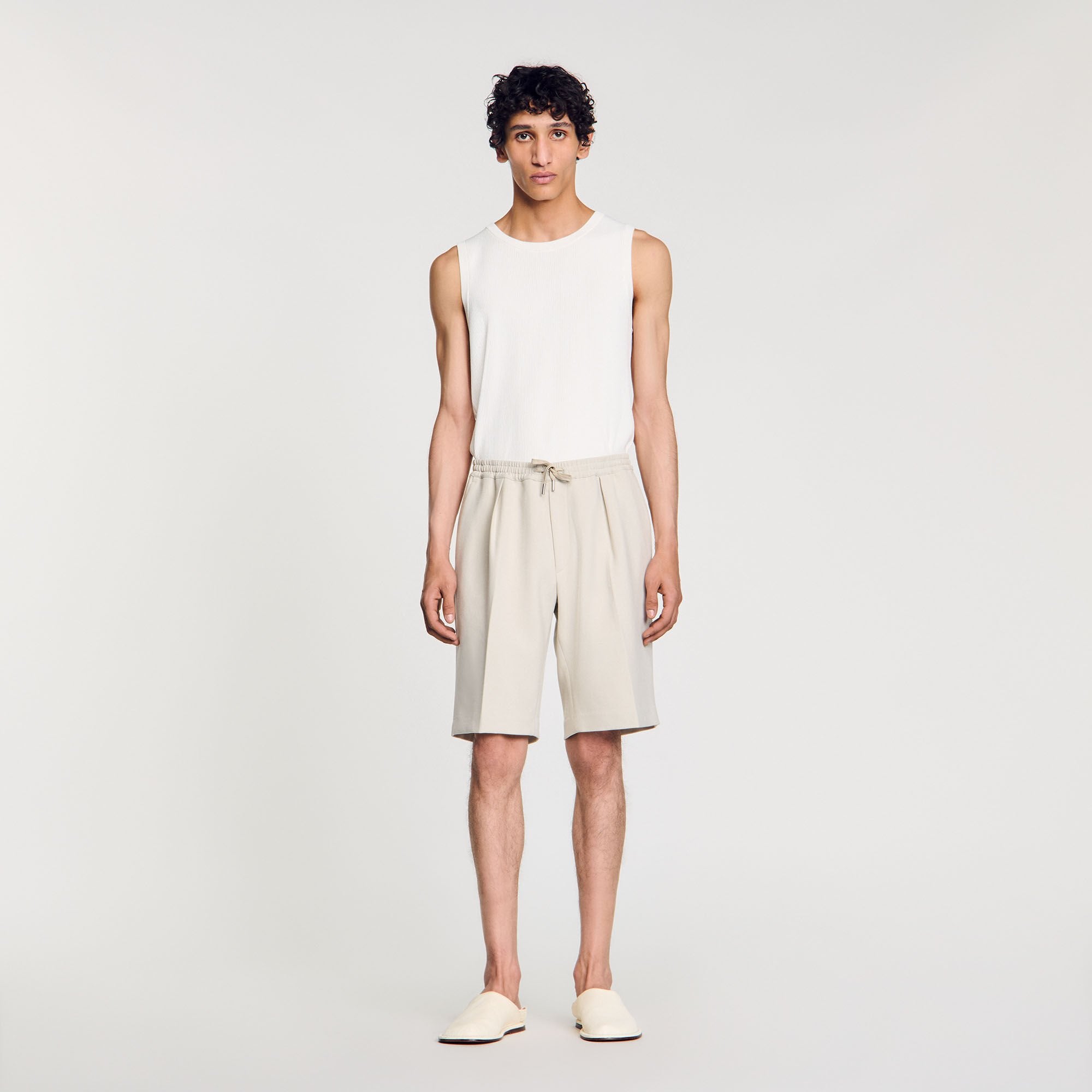 Sandro / Jersey Bermuda shorts Aluminum