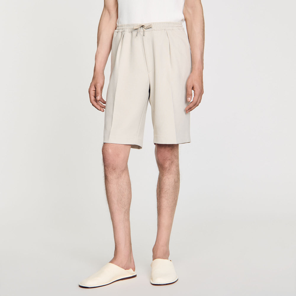 Sandro / Jersey Bermuda shorts Aluminum