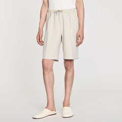 Sandro / Jersey Bermuda shorts Aluminum