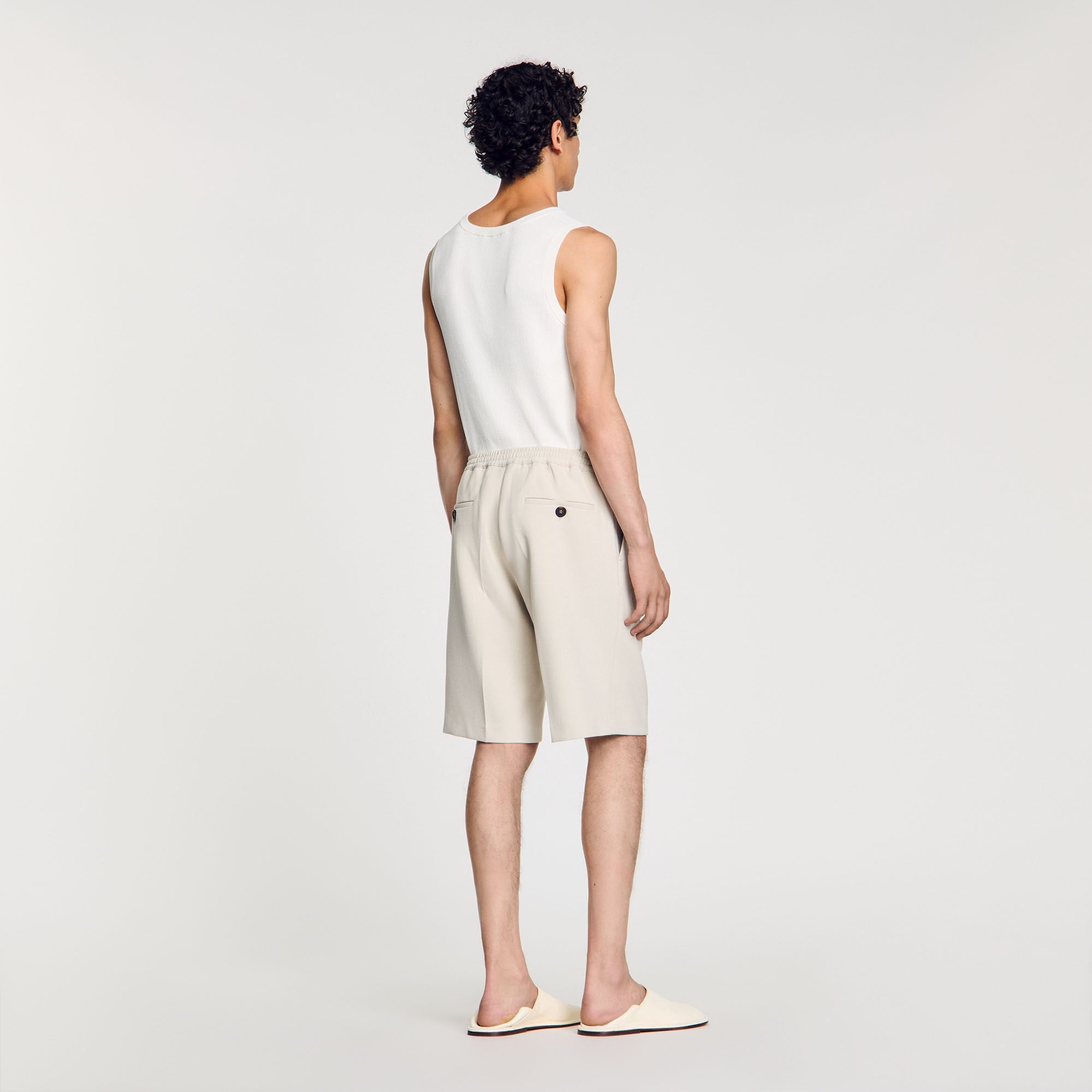 Sandro / Jersey Bermuda shorts Aluminum