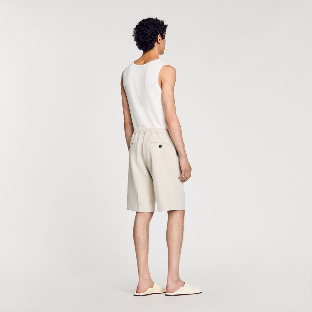 Sandro / Jersey Bermuda shorts Aluminum