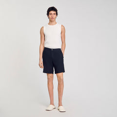 Sandro / Linen shorts Navy Blue