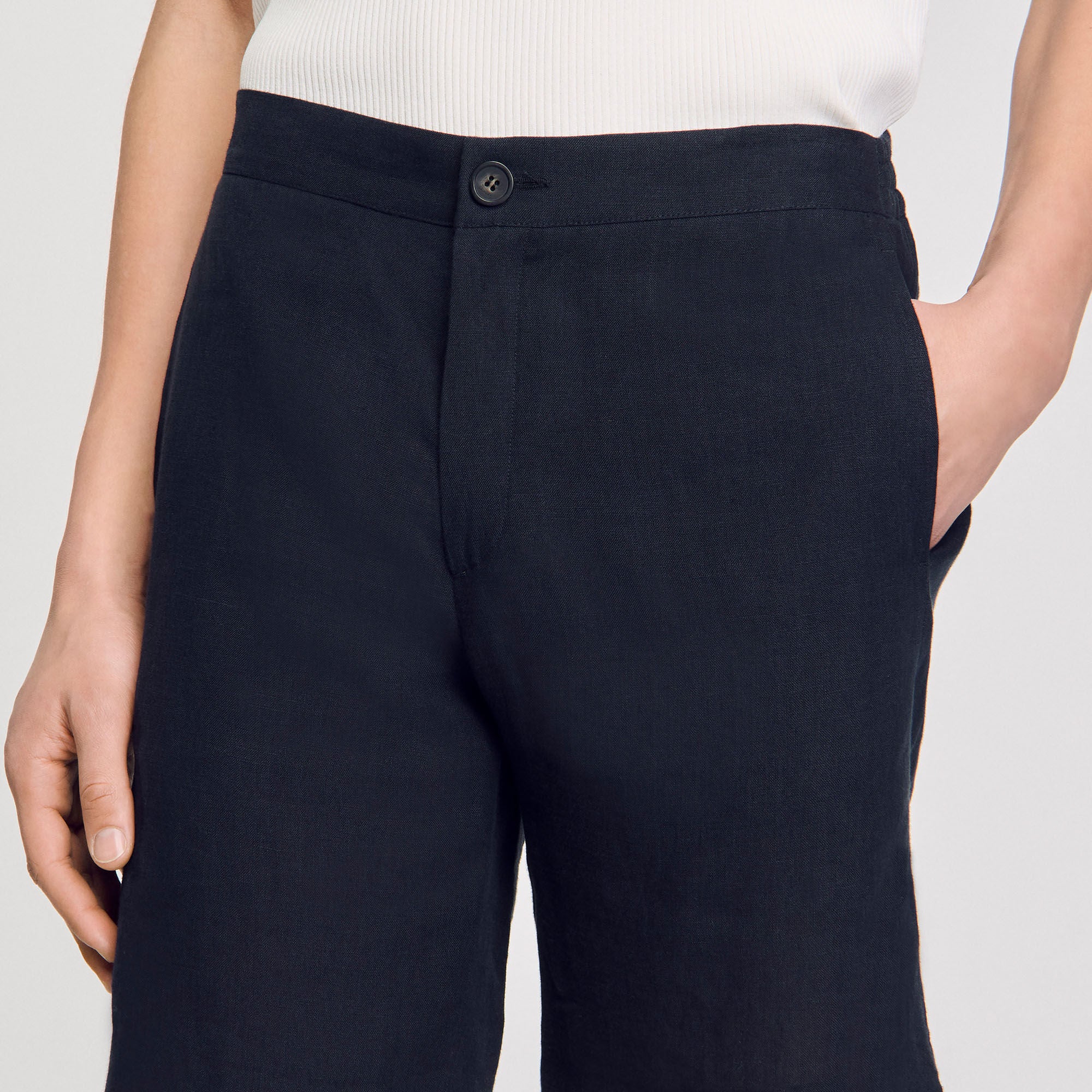 Sandro / Linen shorts Navy Blue