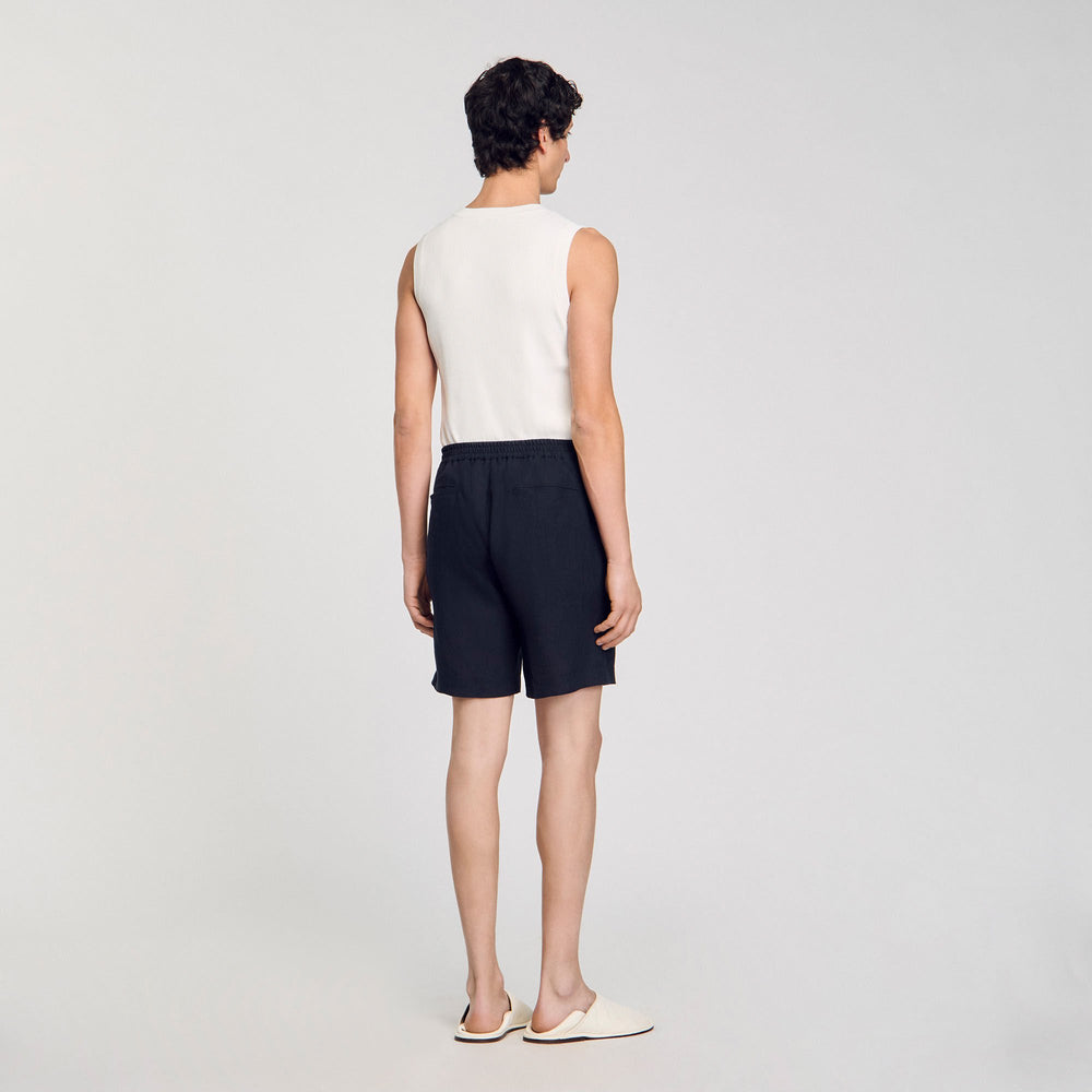 Sandro / Linen shorts Navy Blue