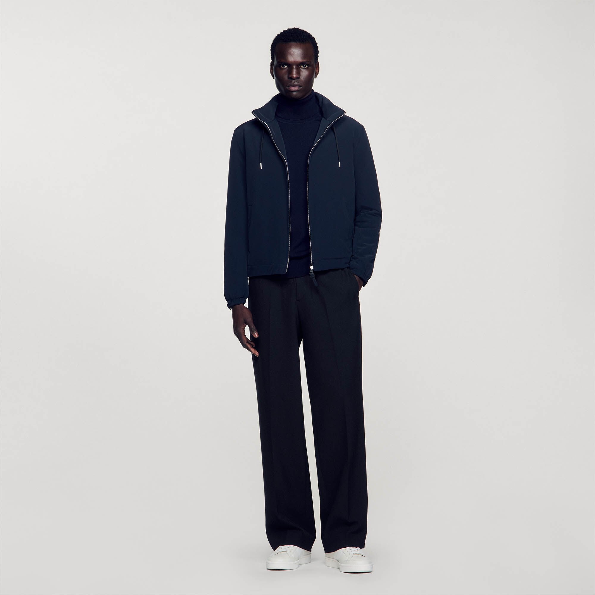 Sandro / Technical fabric jacket Navy Blue