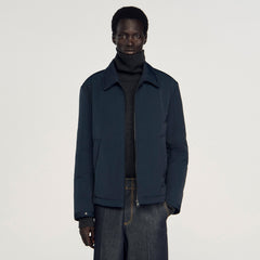 Sandro / Quilted zip-up jacket Navy Blue