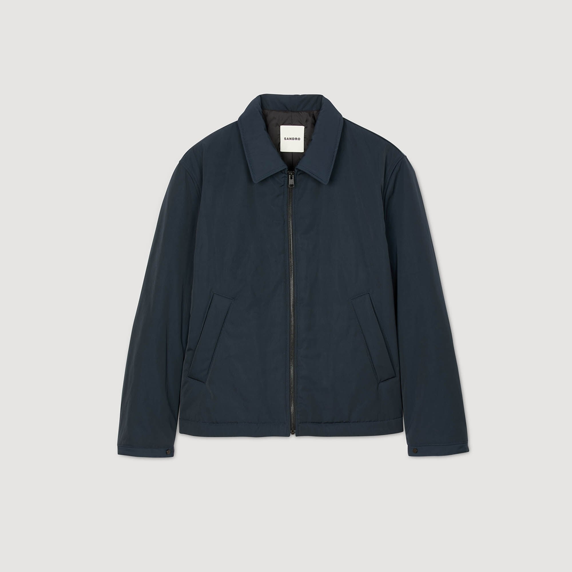 Sandro / Quilted zip-up jacket Navy Blue