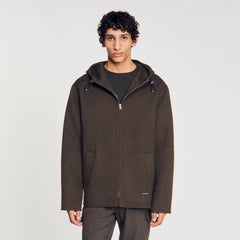 Sandro / Hooded windbreaker Dark Kaki.