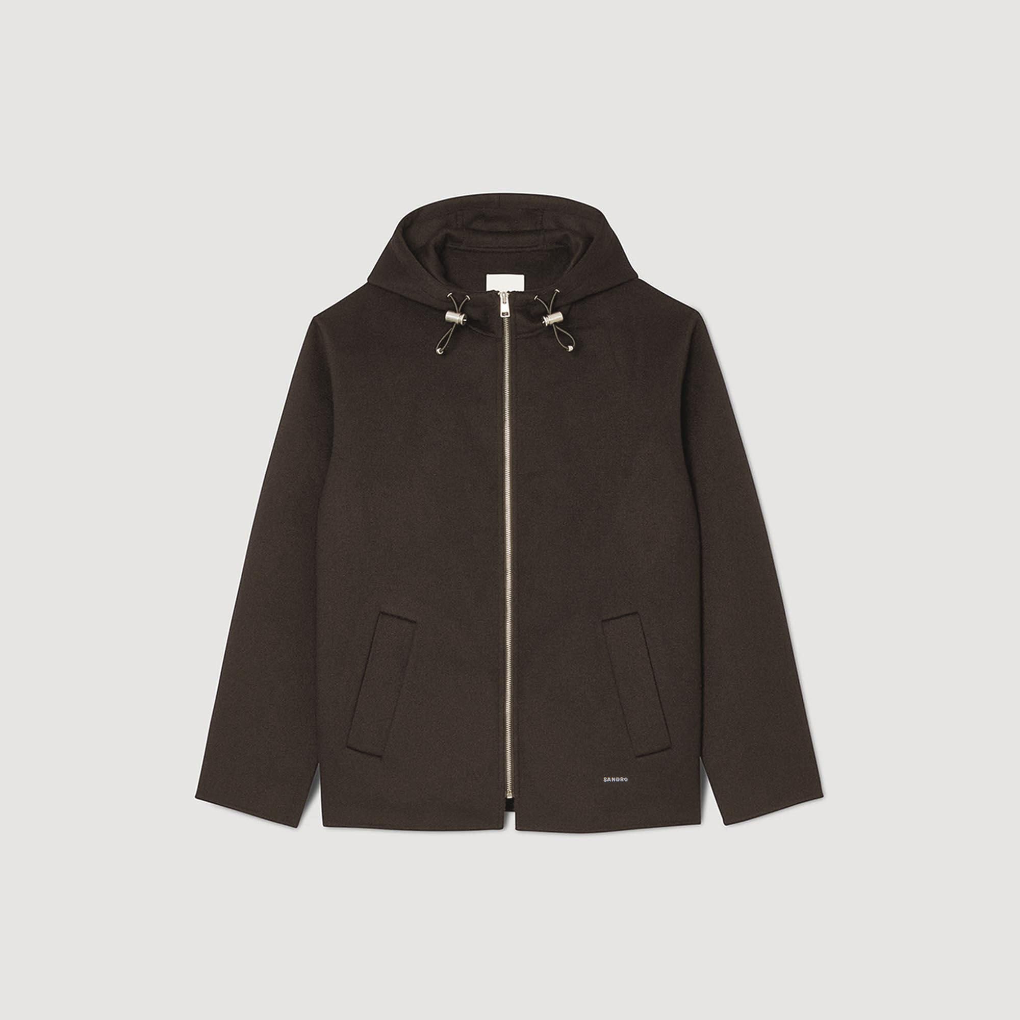 Sandro / Hooded windbreaker Dark Kaki.