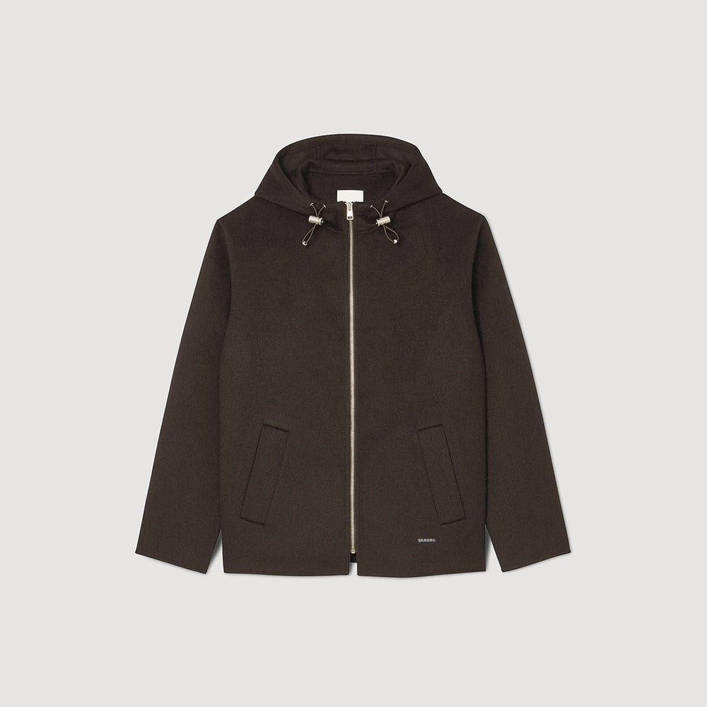 Sandro / Hooded windbreaker Dark Kaki.