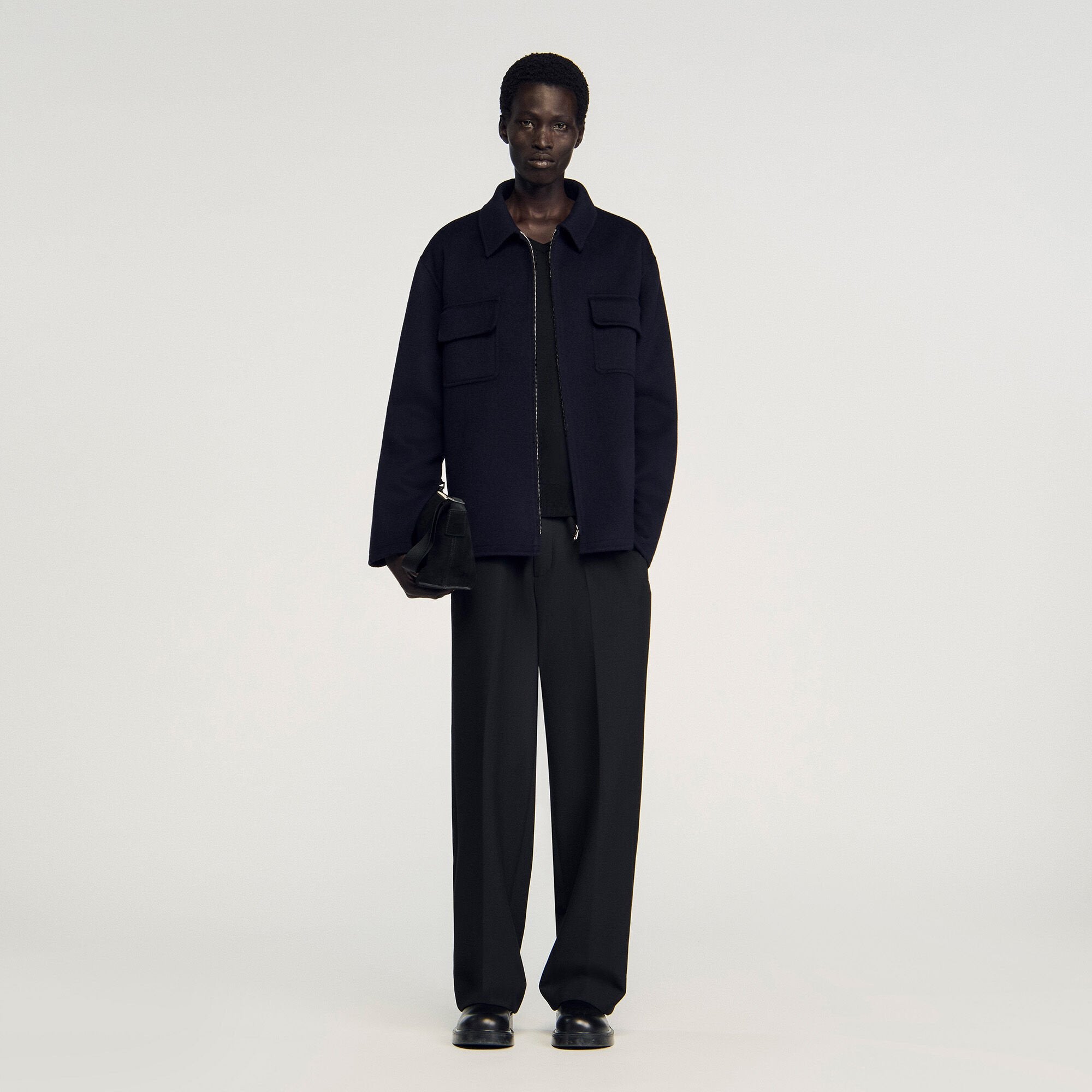 Sandro / Zipped overshirt Navy Blue