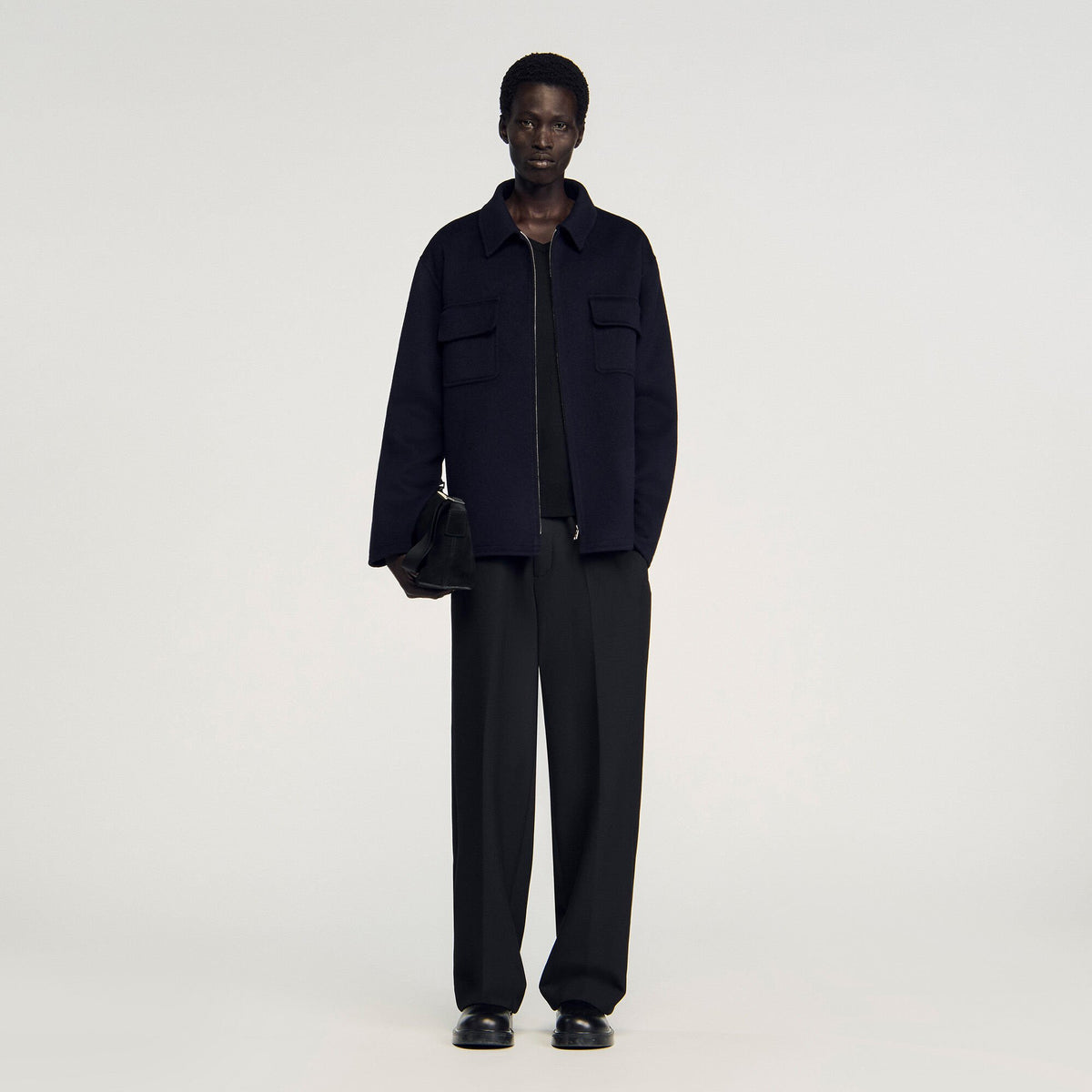 Sandro / Zipped overshirt Navy Blue