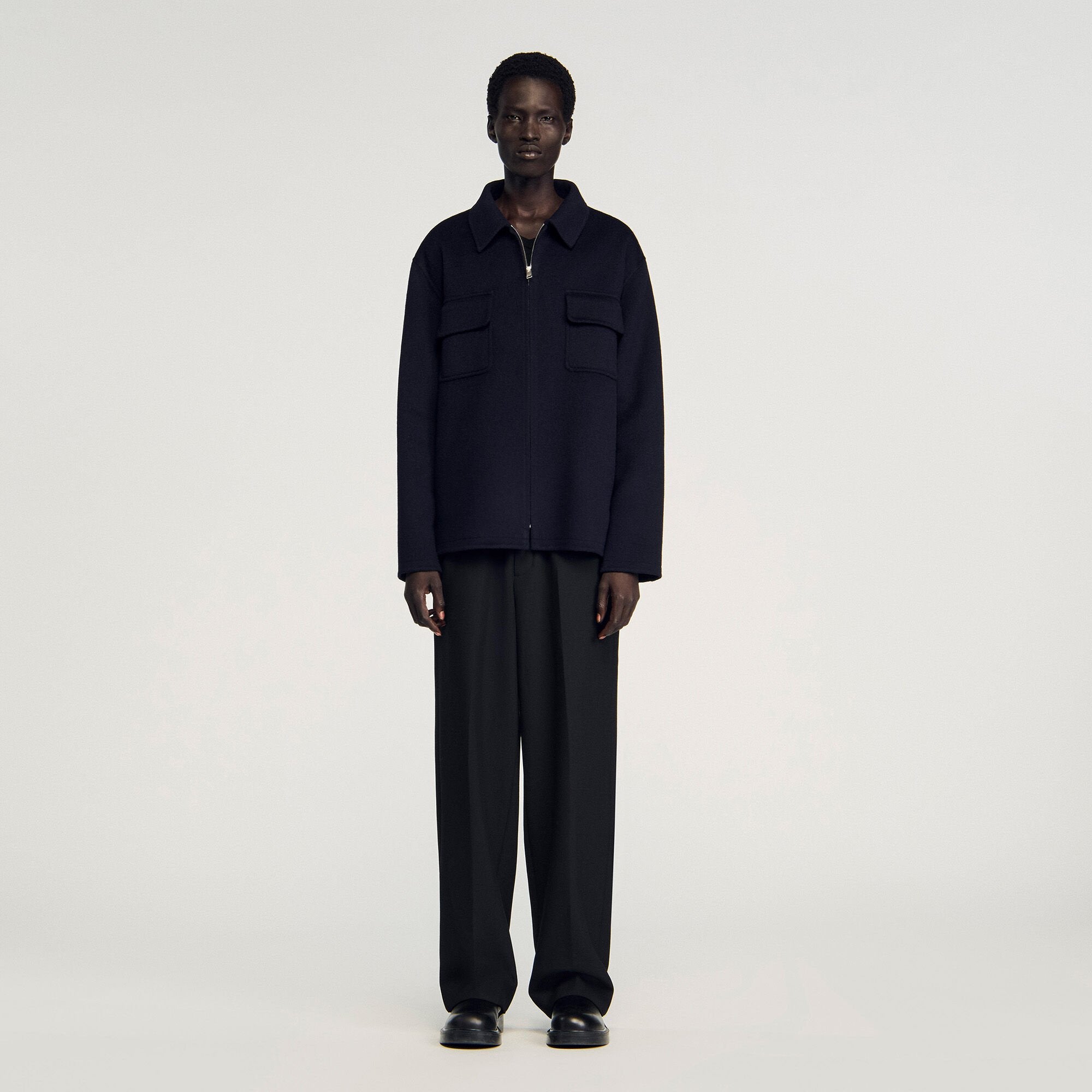Sandro / Zipped overshirt Navy Blue