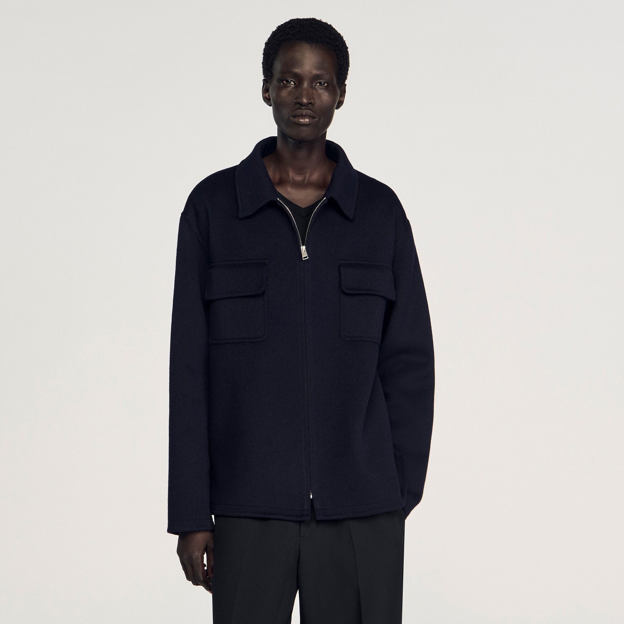 Sandro / Zipped overshirt Navy Blue