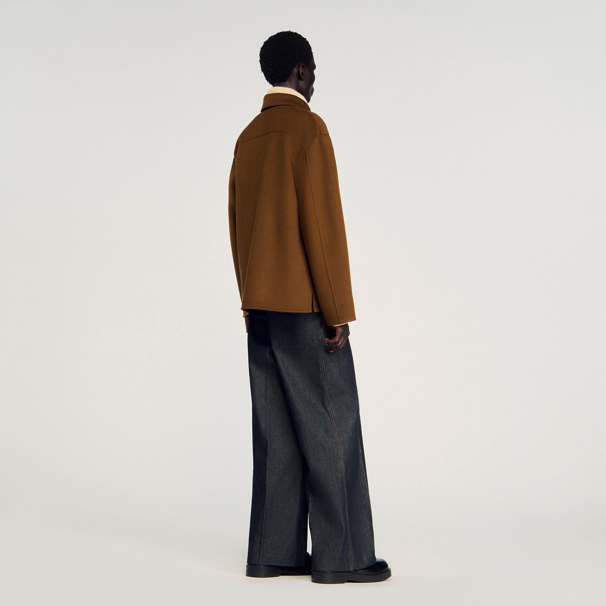 Sandro / Zipped overshirt Tobacco Brown