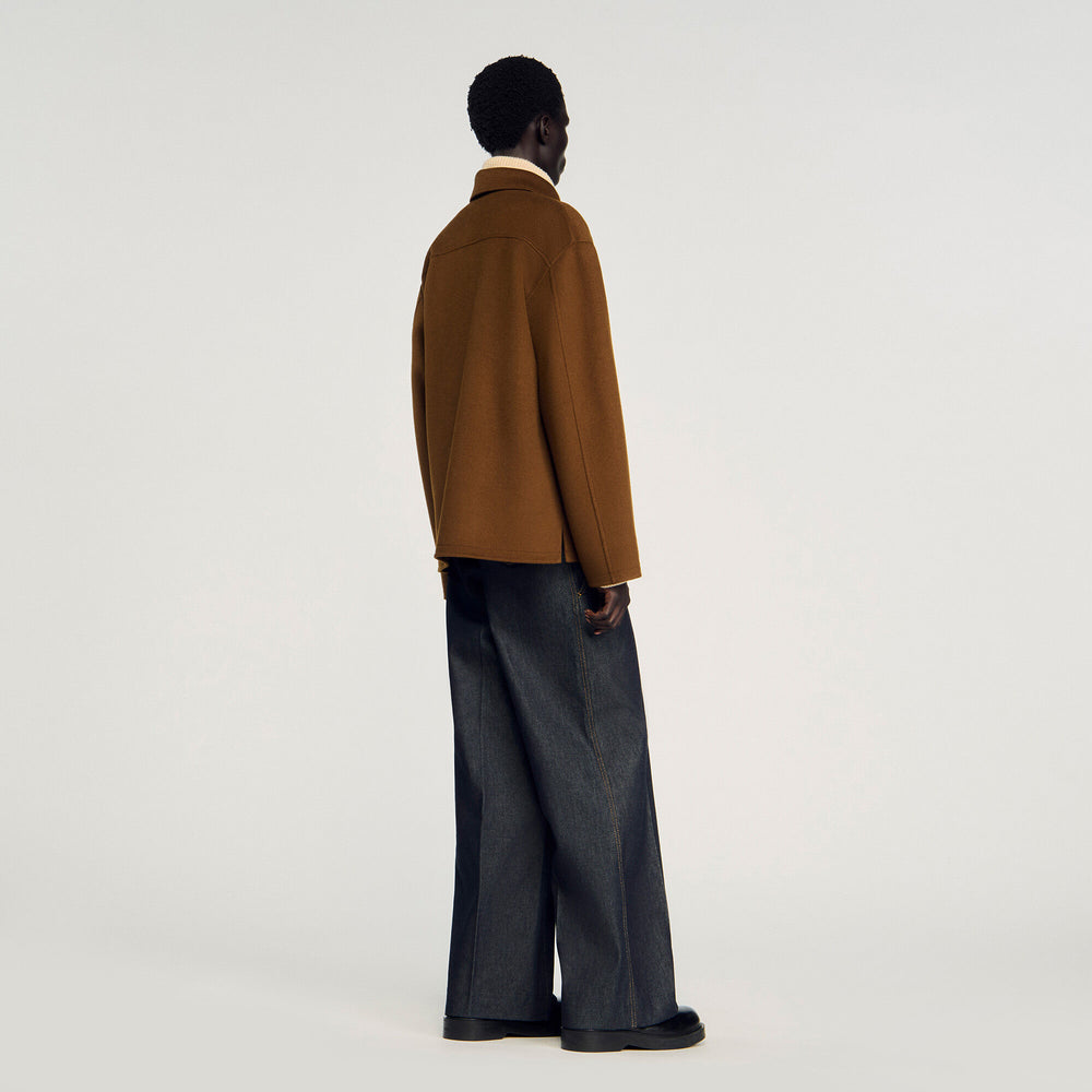Sandro / Zipped overshirt Tobacco Brown