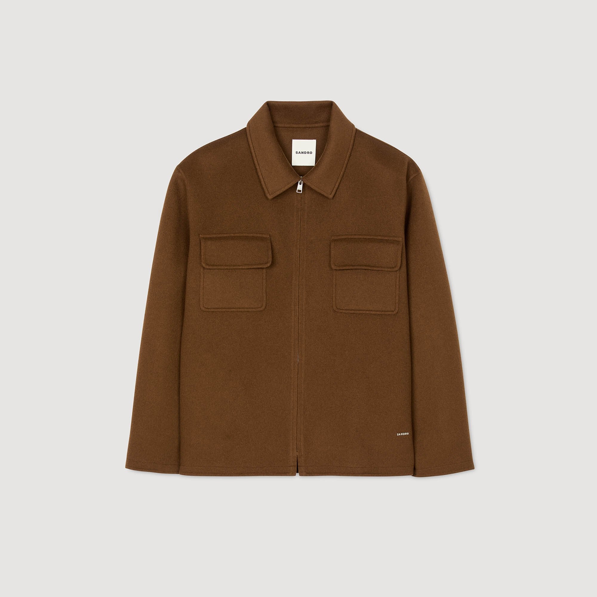 Sandro / Zipped overshirt Tobacco Brown