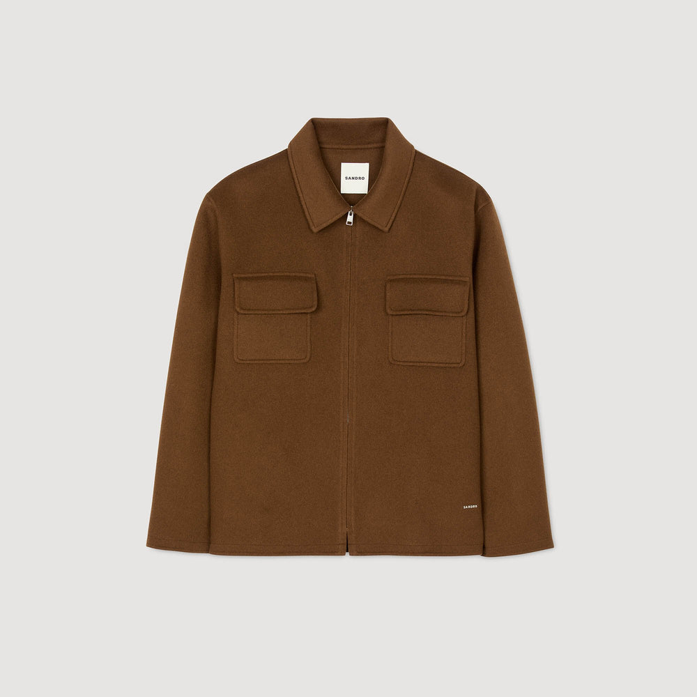 Sandro / Zipped overshirt Tobacco Brown
