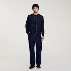 Sandro / Zip-up varsity jacket Navy Blue