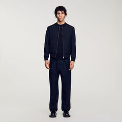 Sandro / Zip-up varsity jacket Navy Blue