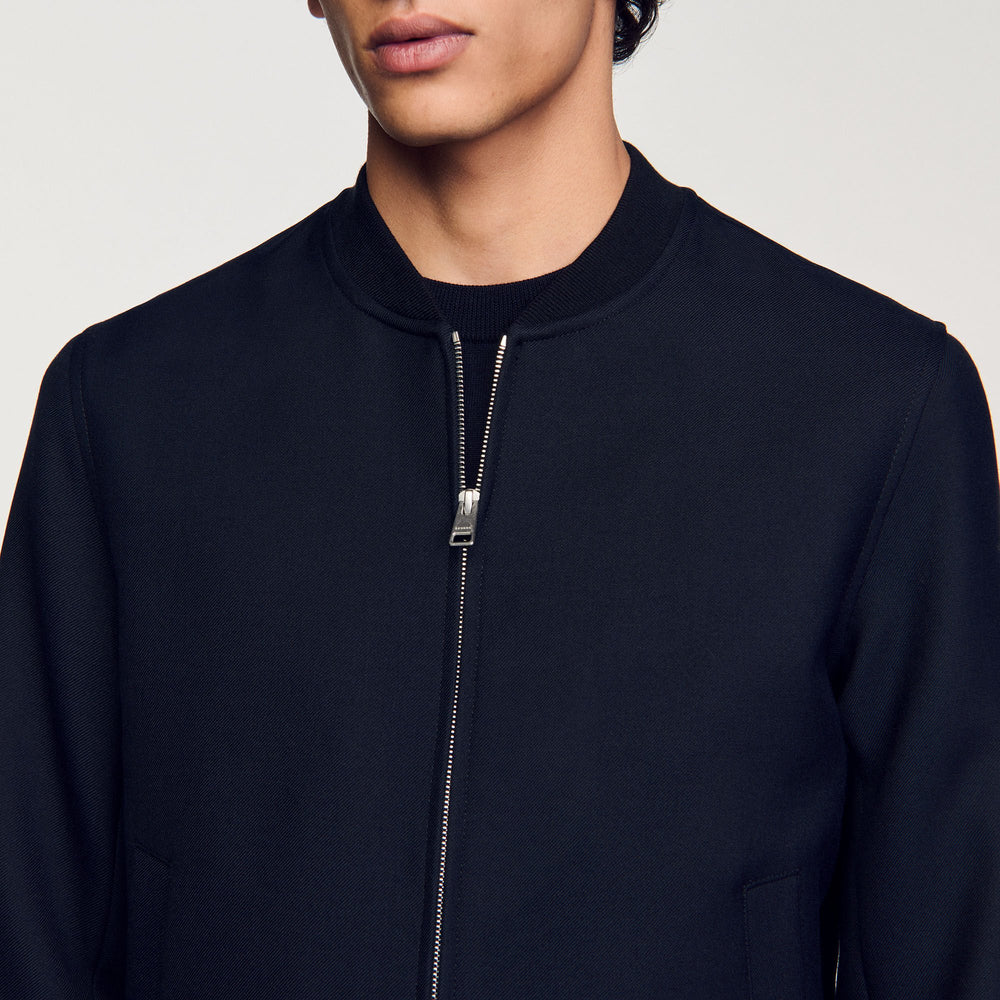 Sandro / Zip-up varsity jacket Navy Blue