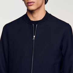 Sandro / Zip-up varsity jacket Navy Blue