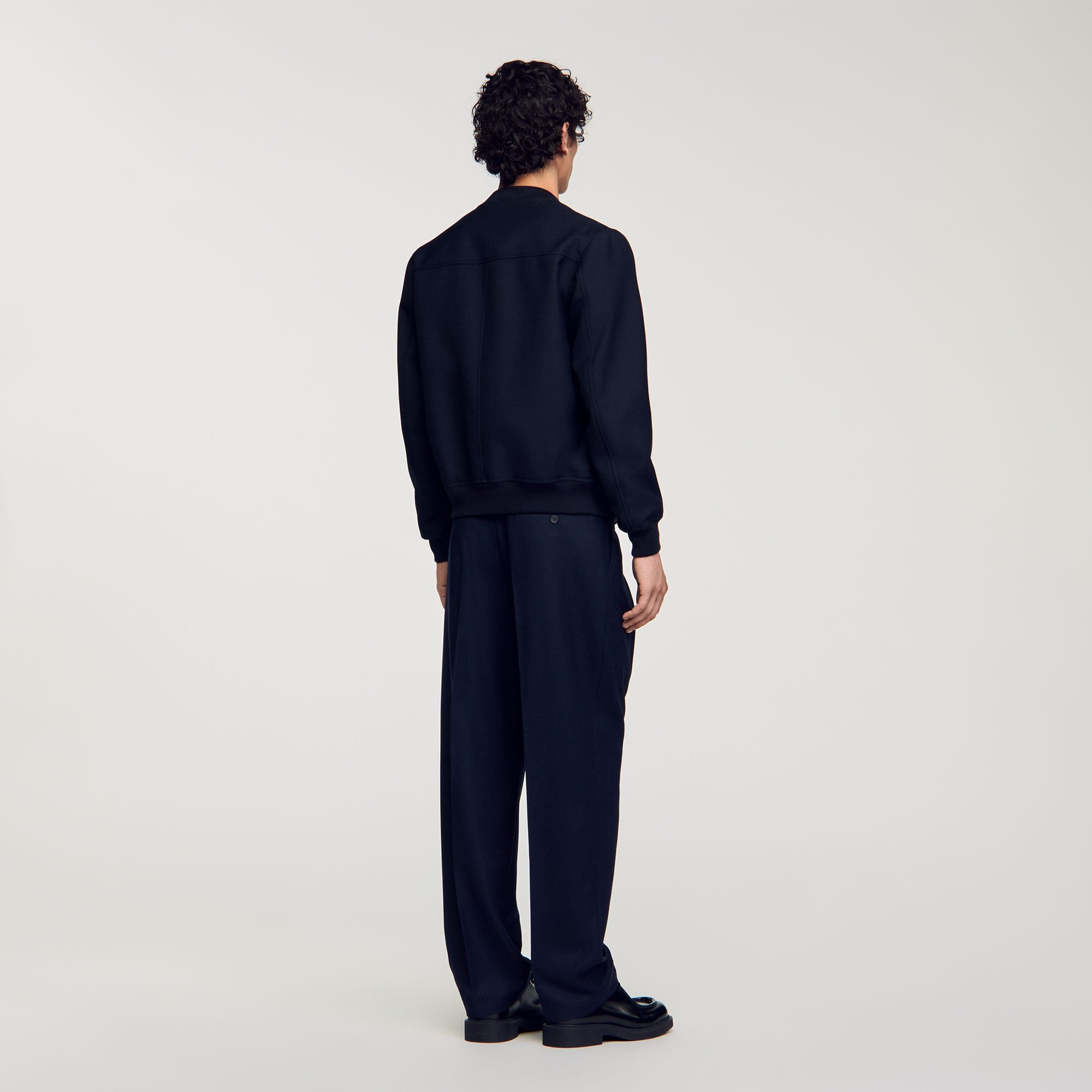 Sandro / Zip-up varsity jacket Navy Blue