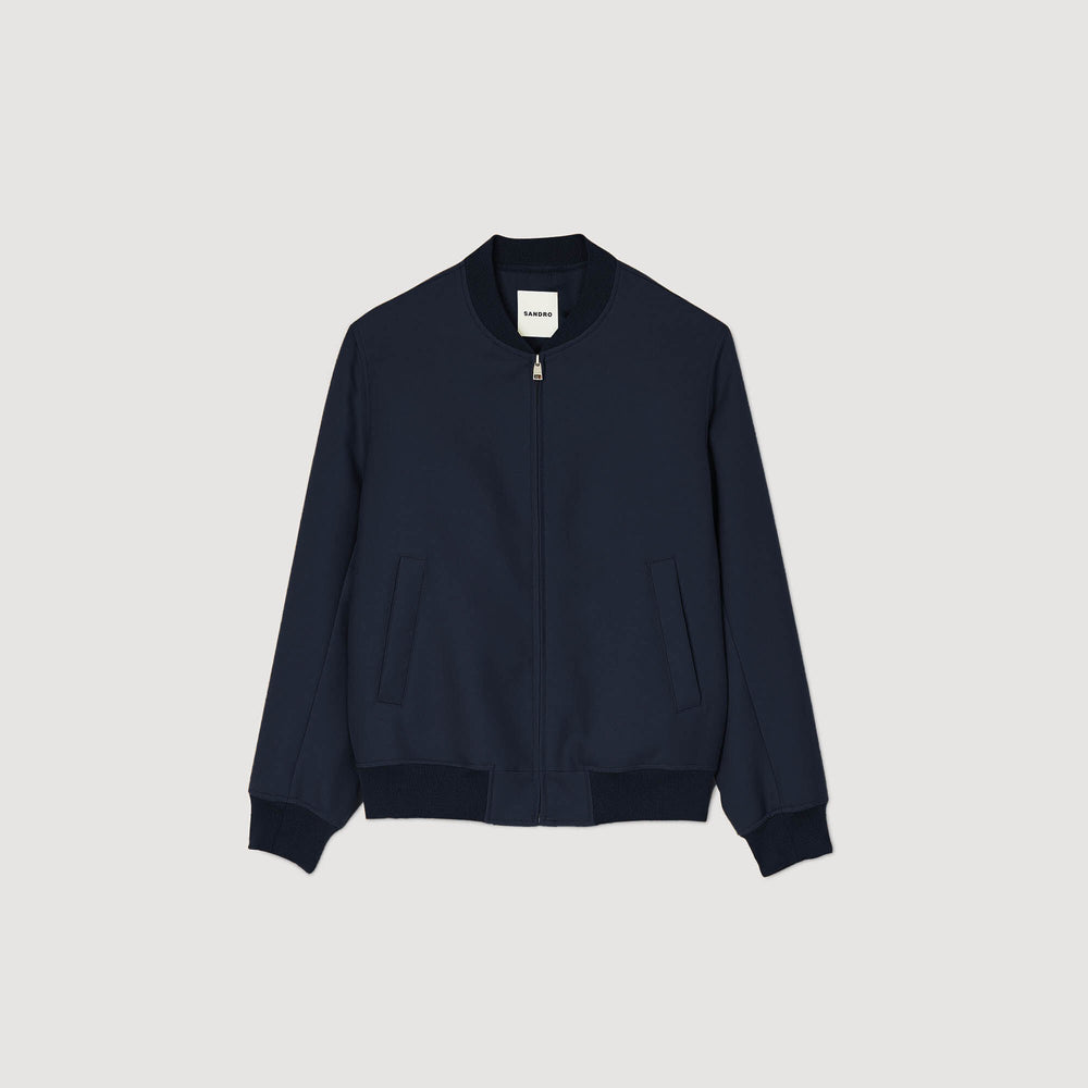 Sandro / Zip-up varsity jacket Navy Blue