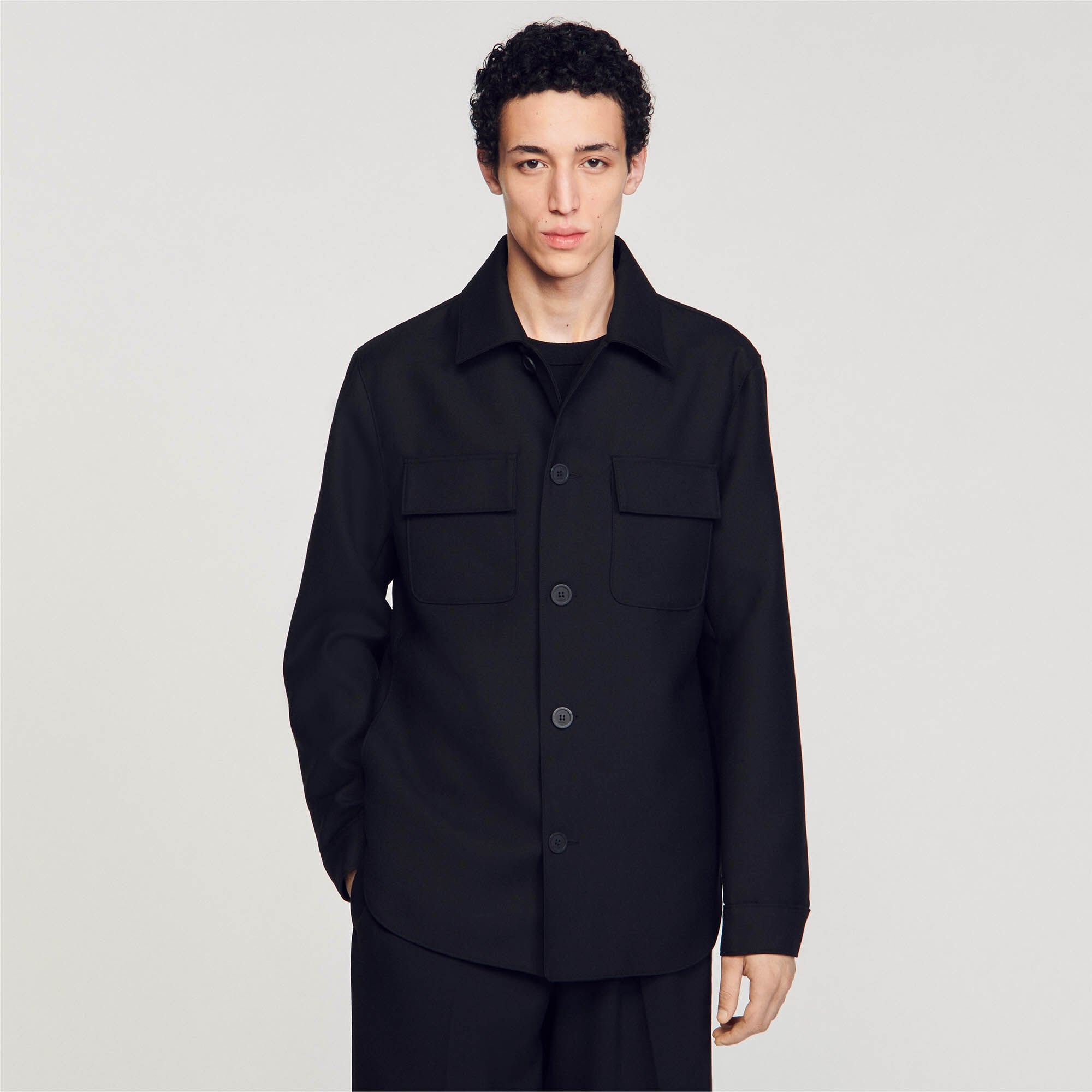 Sandro / Buttoned oversized shirt Black