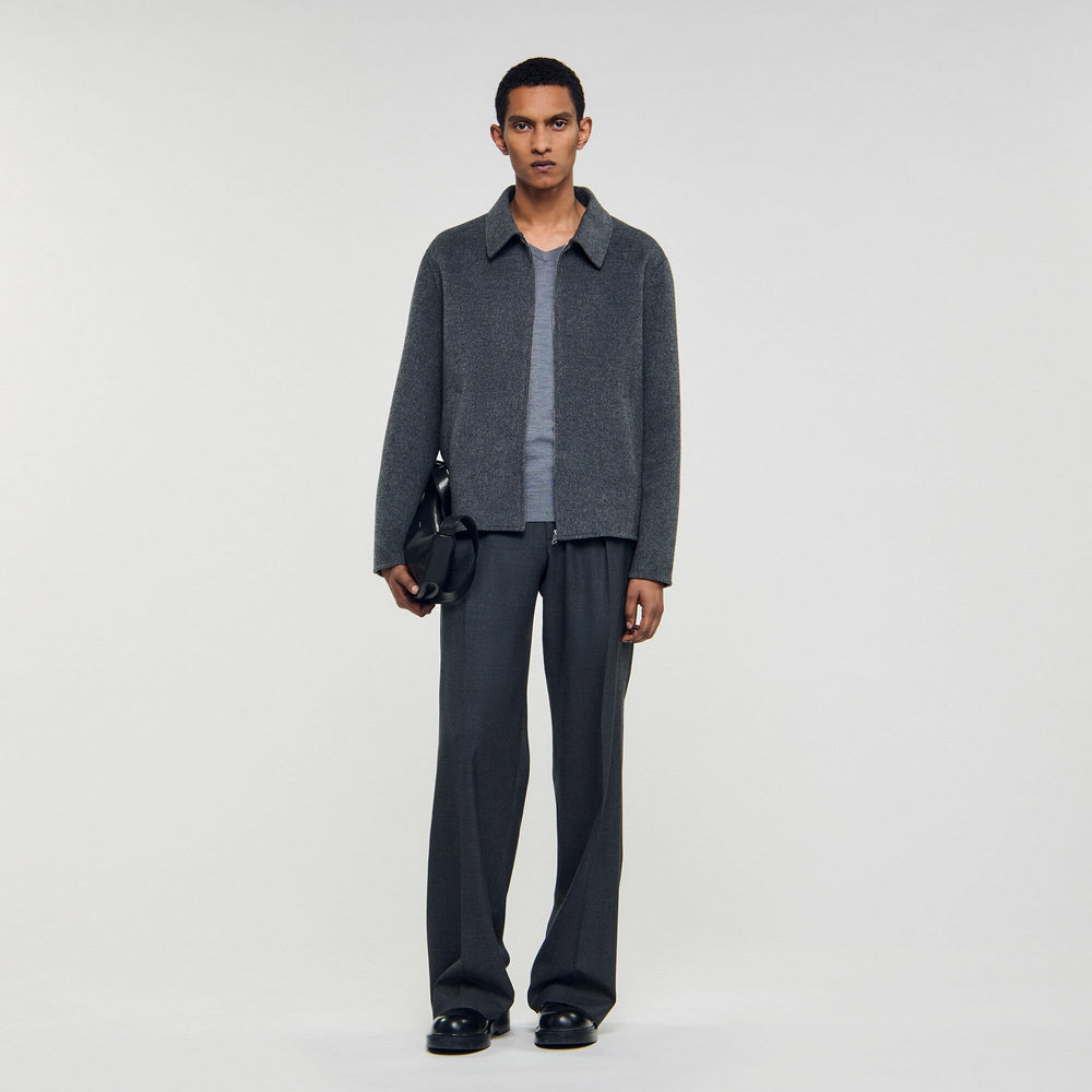 Sandro / Double-faced wool jacket Dark Grey
