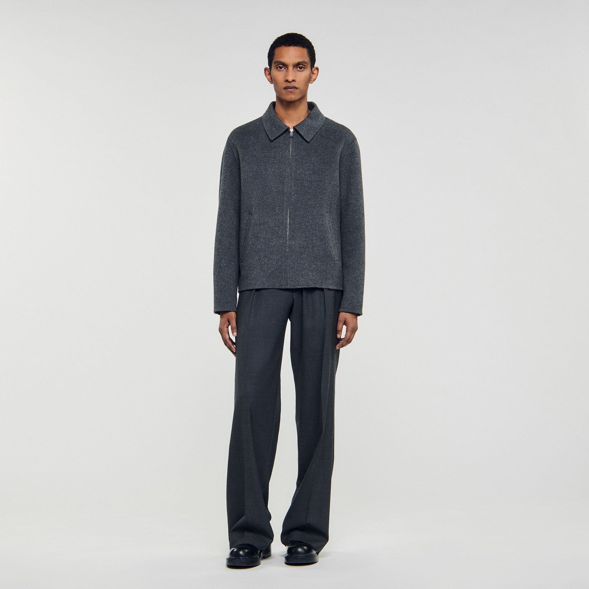 Sandro / Double-faced wool jacket Dark Grey