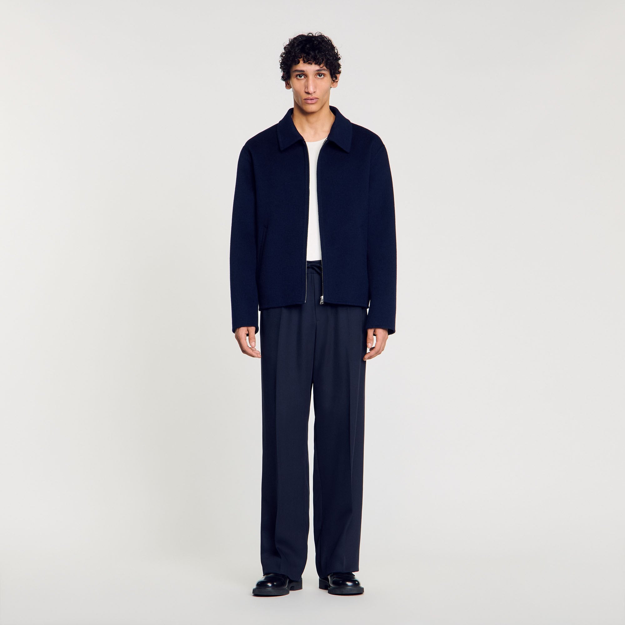 Sandro / Double-faced wool jacket Royal Blue