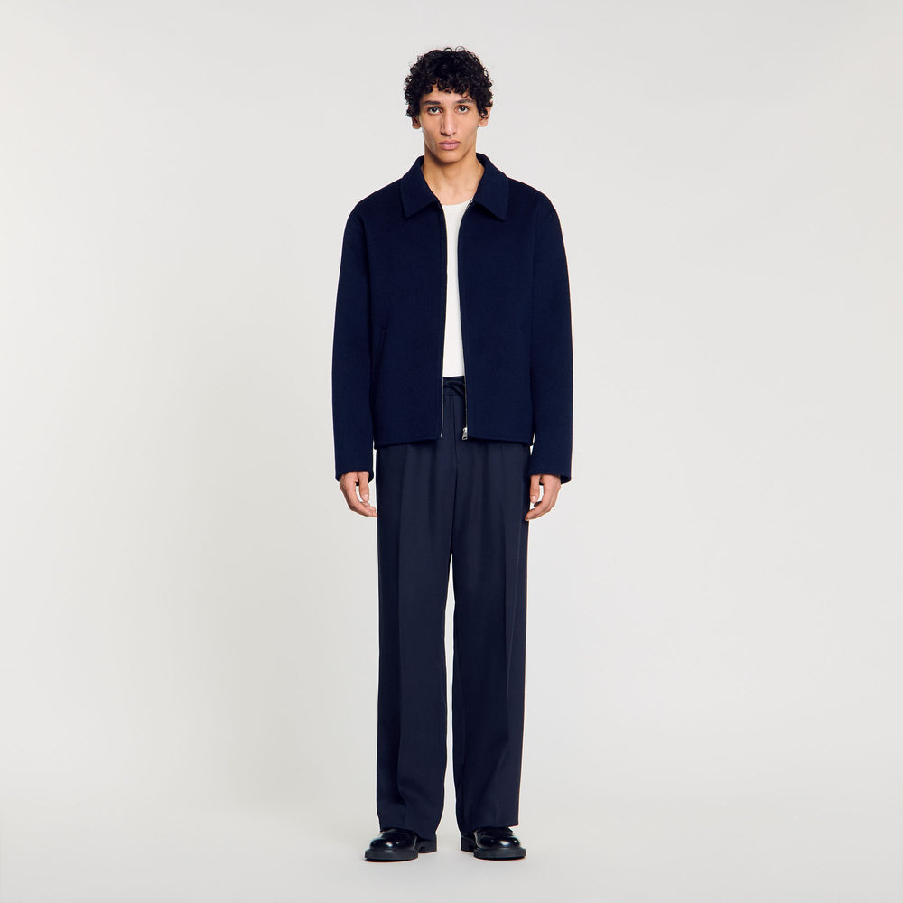 Sandro / Double-faced wool jacket Royal Blue