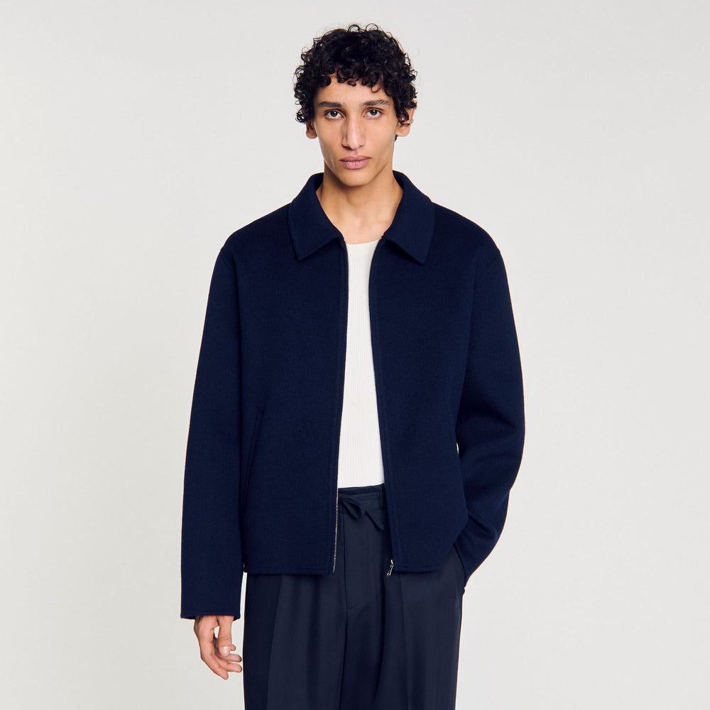 Sandro / Double-faced wool jacket Royal Blue