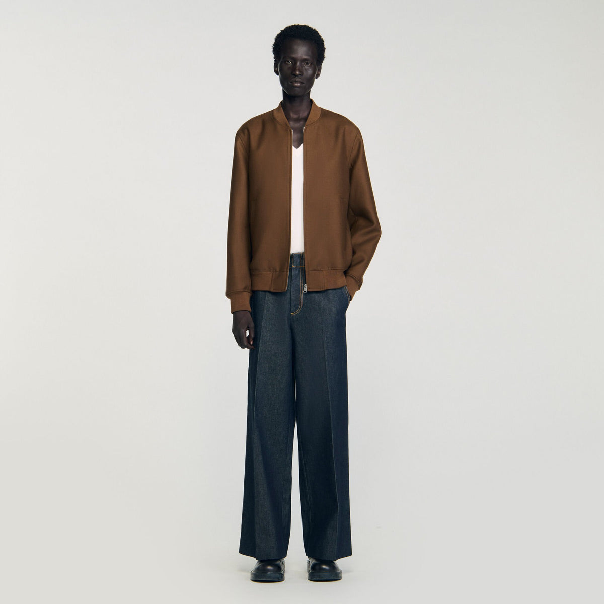 Sandro / Zip-up jacket Tobacco Brown