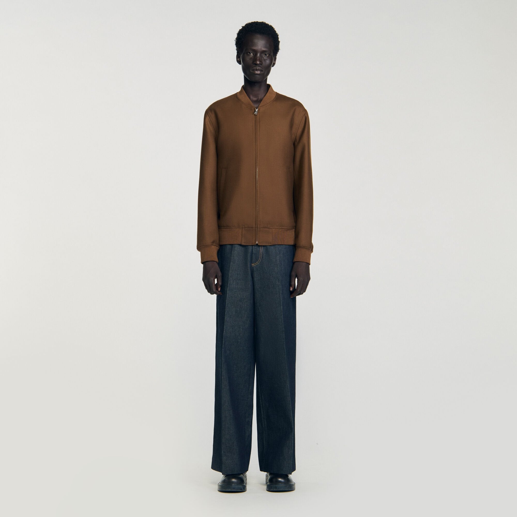 Sandro / Zip-up jacket Tobacco Brown