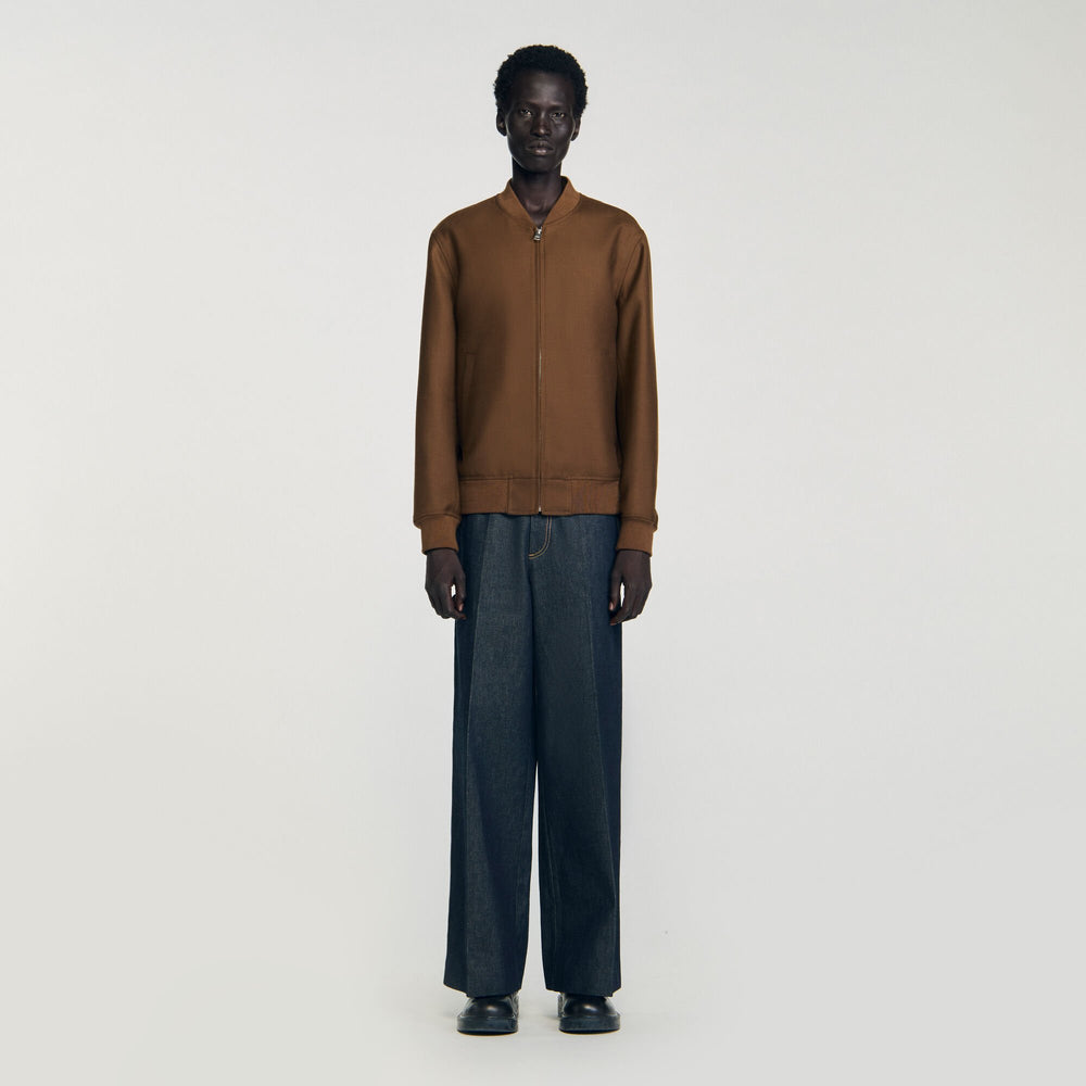 Sandro / Zip-up jacket Tobacco Brown