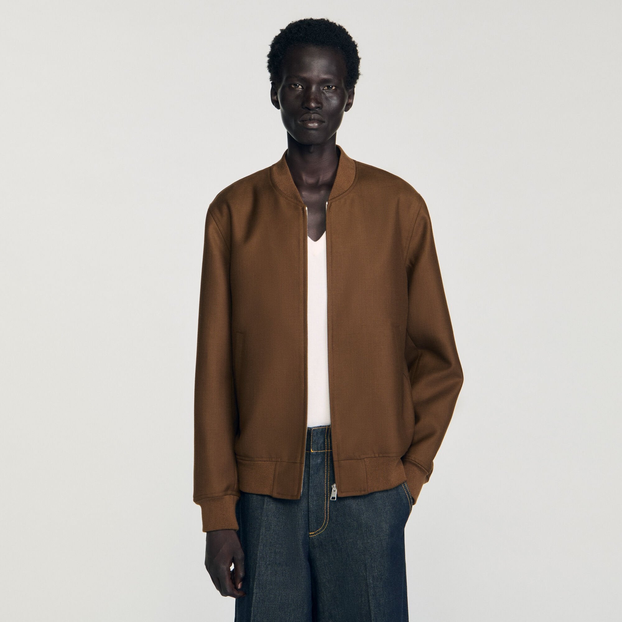 Sandro / Zip-up jacket Tobacco Brown