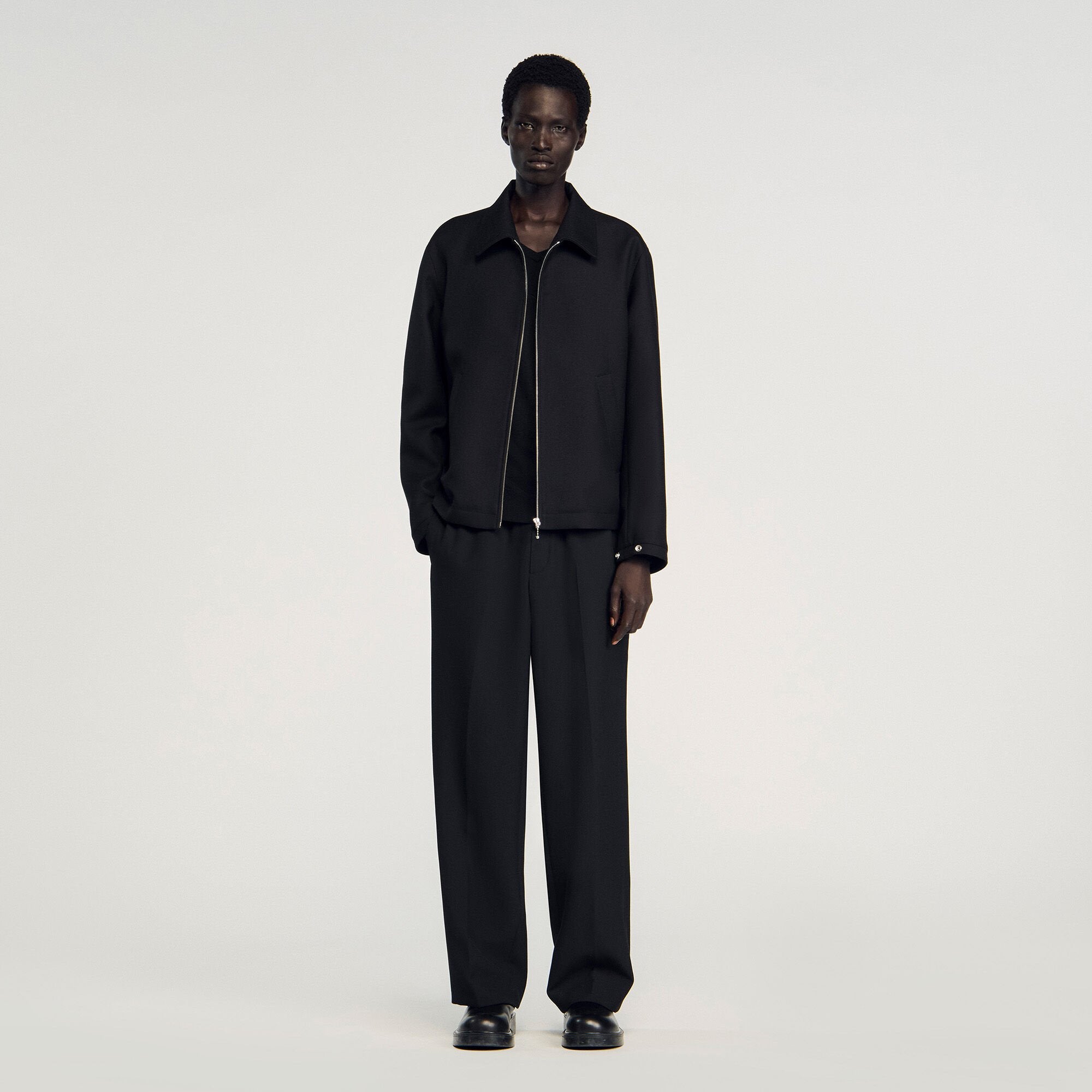 Sandro / Zip-up jacket Black