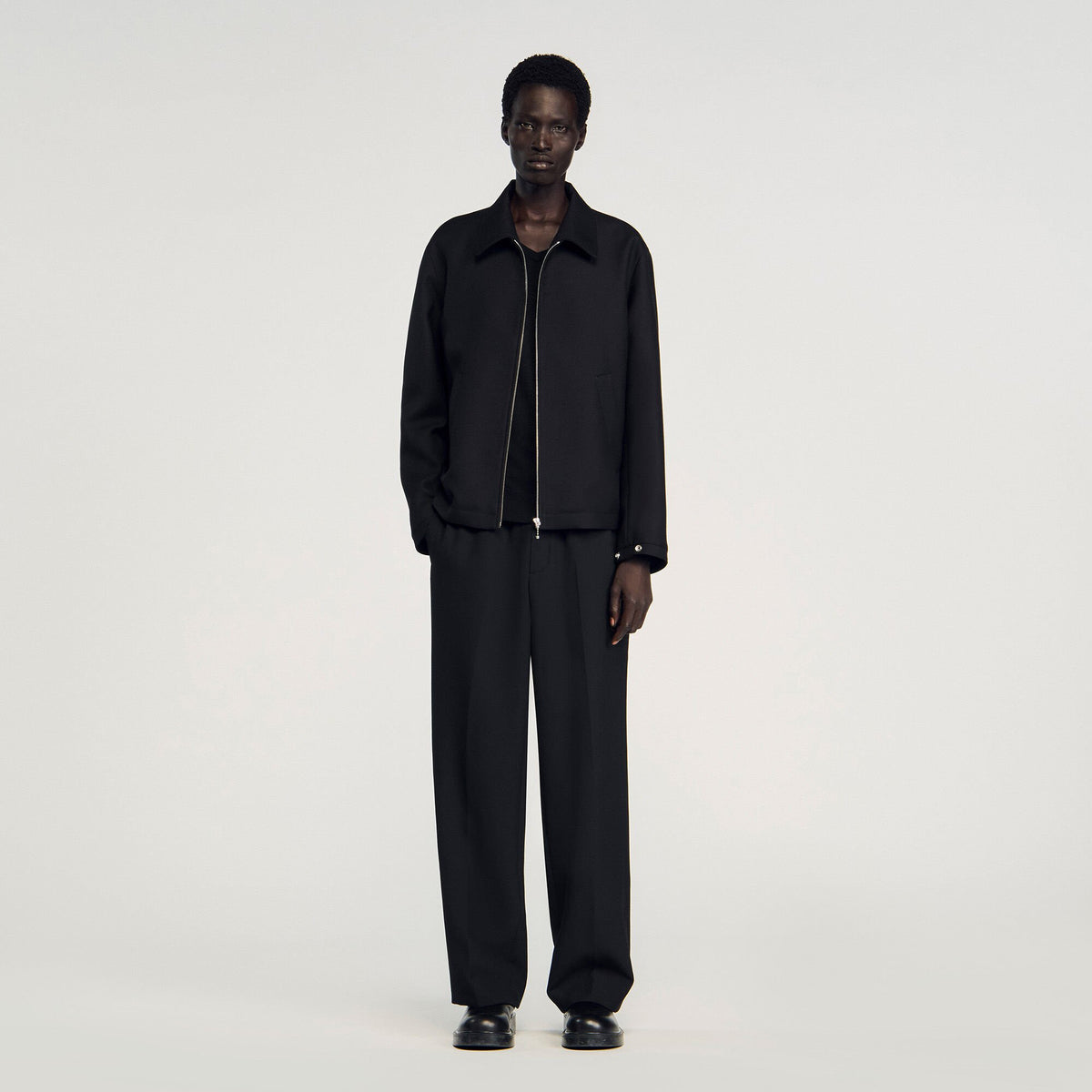 Sandro / Zip-up jacket Black