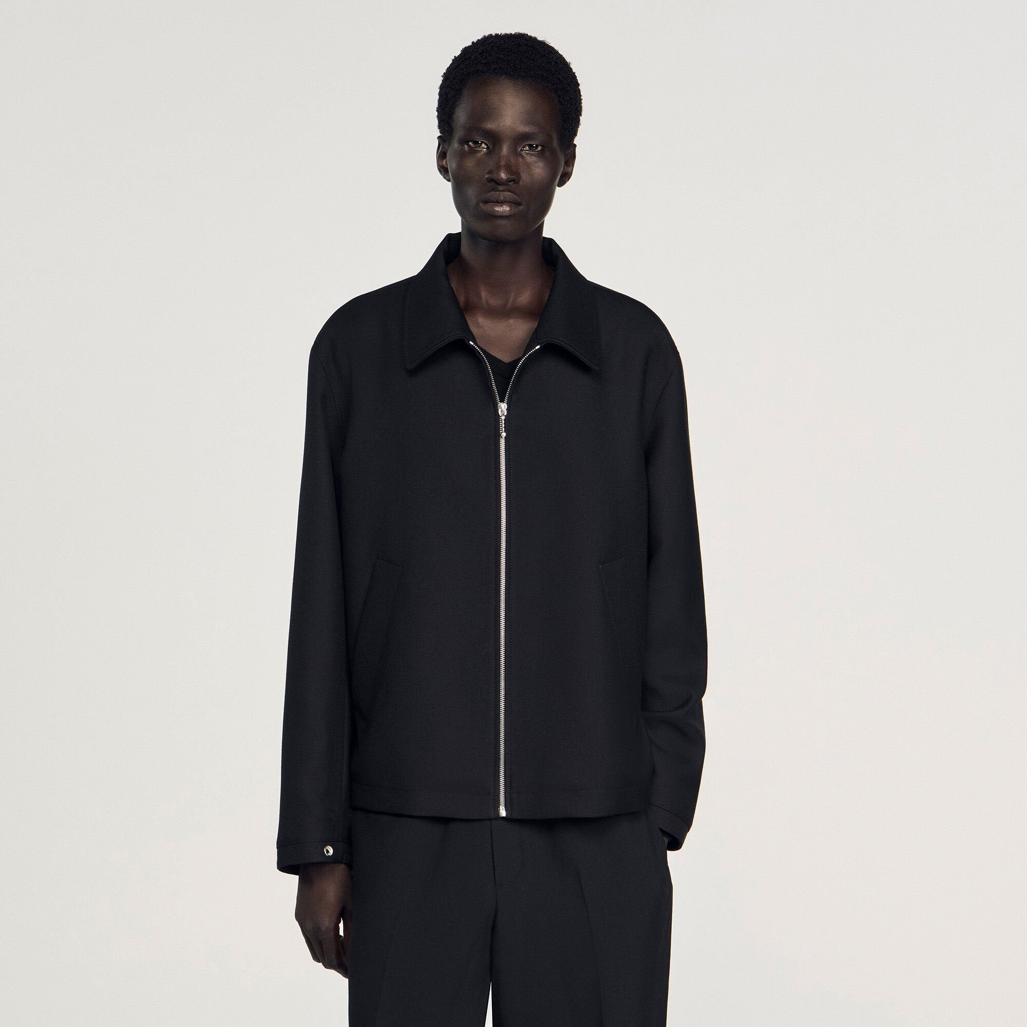 Sandro / Zip-up jacket Black