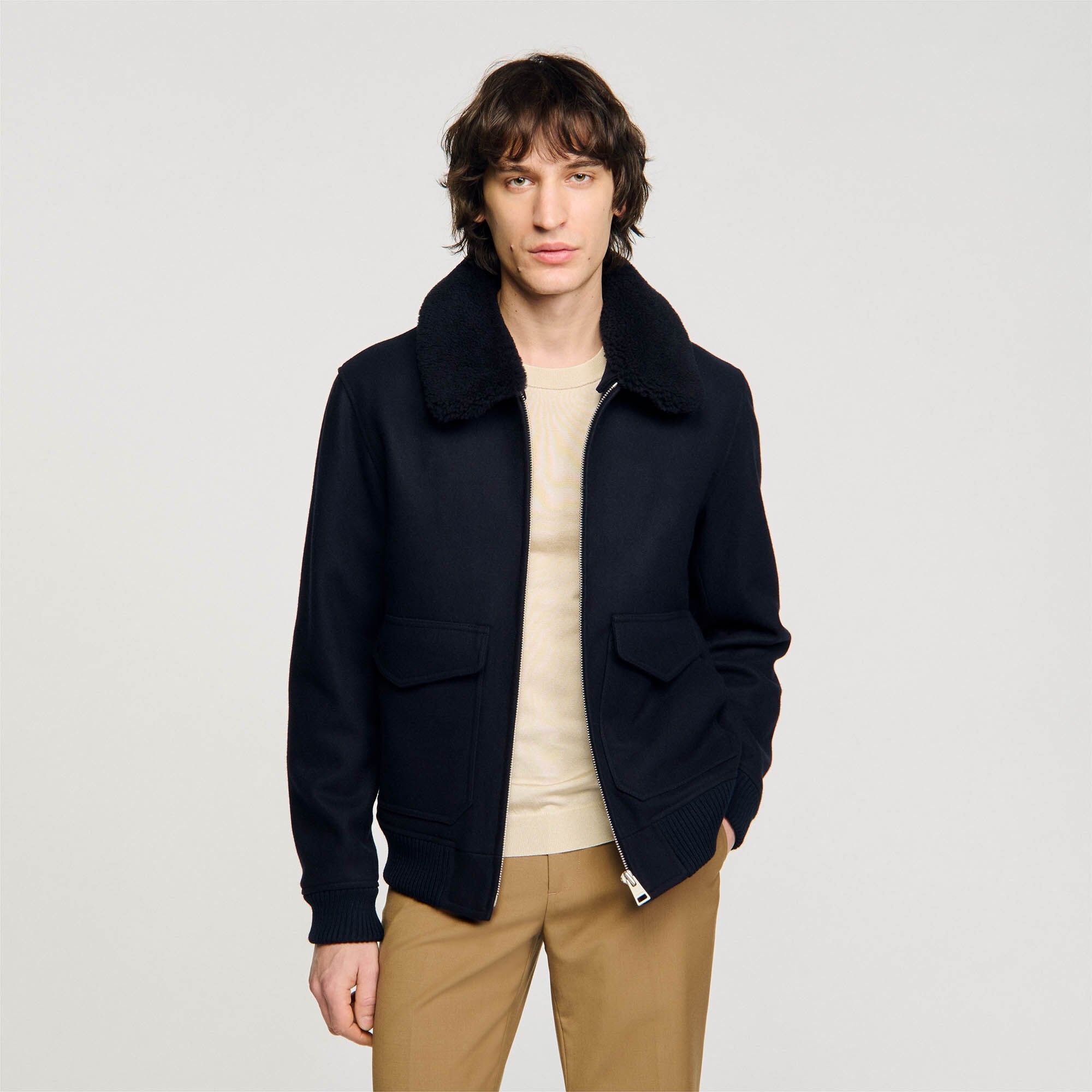 Sandro / Zip-up jacket Navy Blue
