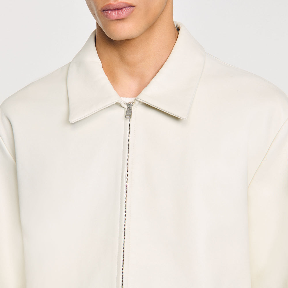 Sandro / Leather jacket Aluminum