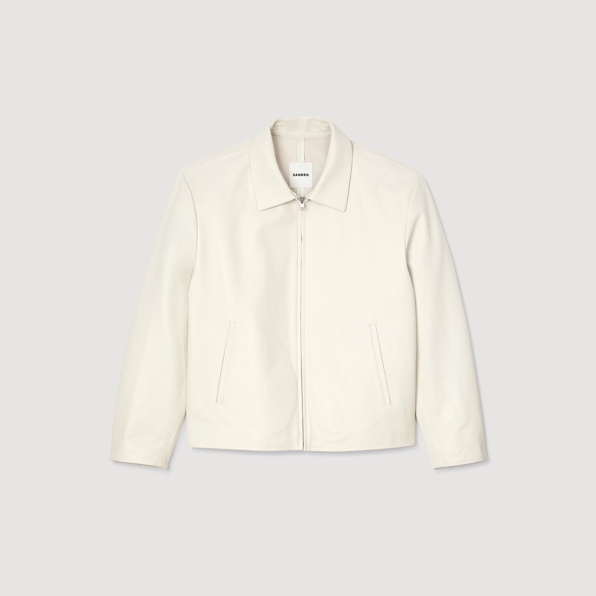 Sandro / Leather jacket Aluminum
