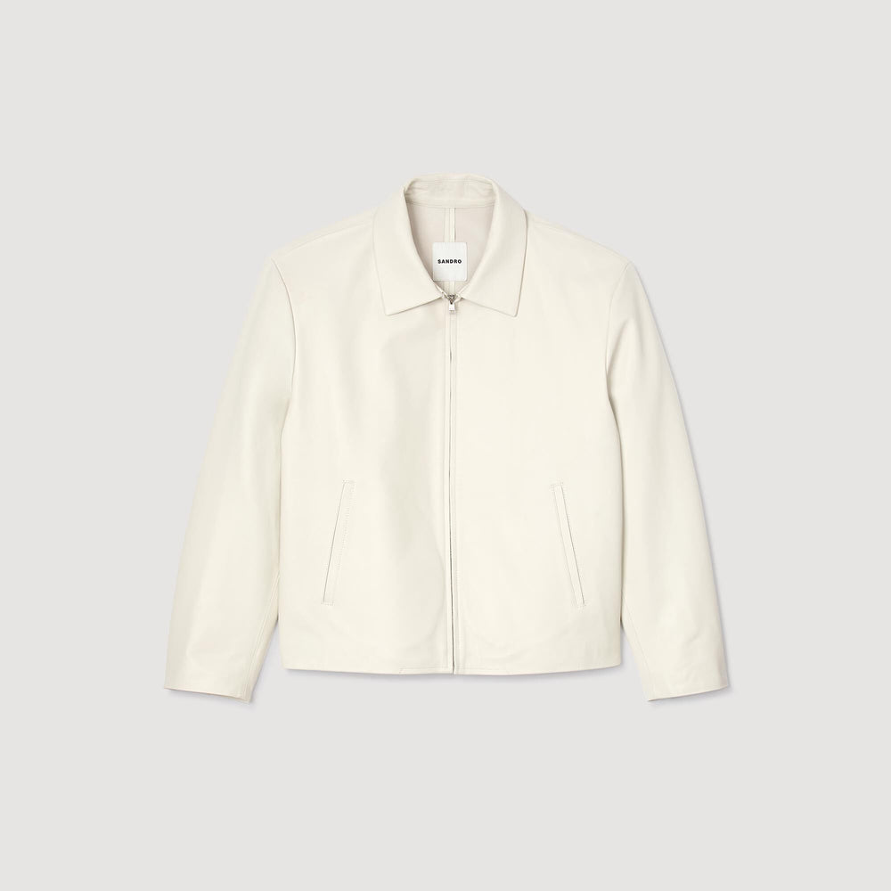 Sandro / Leather jacket Aluminum
